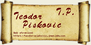 Teodor Pisković vizit kartica